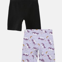 mackly Girls Pack Of 2 Printed Mid Rise Regular Fit Regular Shorts-picture-20