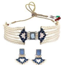 KARATCART Gold-Plated Kundan Studded & Beaded Jewellery Set-image-72