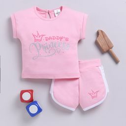 YK X Tinyo Infant Girls Pure Cotton Printed T-shirt with Shorts-image-126