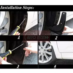 Auto Pearl Mud Flaps ‎Front PVC ‎Black Compatible For Renault Pulse image 2