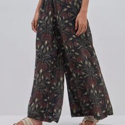 Zuba by Westside Black Botanical Printed Cotton Palazzos-image-58