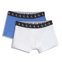 Calvin Klein Kids White & Blue Cotton Logo Trunks (Pack of 2)-picture-41