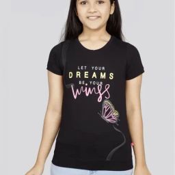 3PIN Girls Black Cotton Solid T-Shirts-image-67