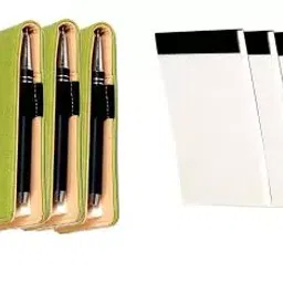 Sukeshcraft Note Pad 3 Pu Cover 3 Pen 6 Writing Pad Light Green Light Green-picture-3