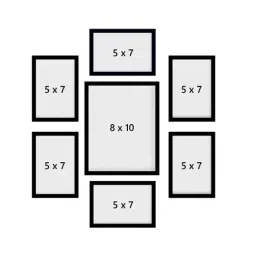 ecraftindia Memory Wall Collage Photo Frame - Set of 7 Photo Frames for 6 Photos of 5'x7', 1 Photos of 8'x10' image 4