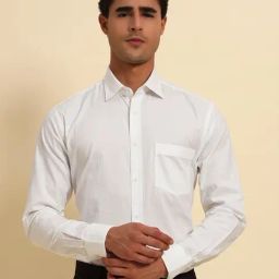 Cantabil White Regular Fit Self Design Formal Shirt-image-12