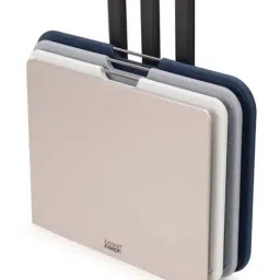 JOSEPH JOSEPH Silver & Black Polypropylene 35.5 cm Chopping Board with Knife - Set of 6 image 4