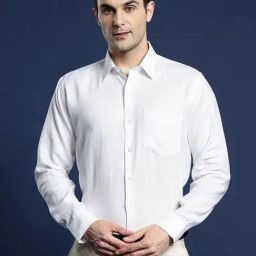 Hancock White Slim Fit Solid Shirts-image-84