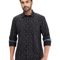 Parx Black Slim Fit Printed Shirt-picture-13