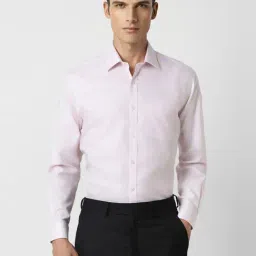 Van Heusen Pink Cotton Regular Fit Texture Shirt-image-73