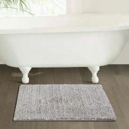 OBSESSIONS Birch White Polyester Anti Skid Bath Mat (Medium)-picture-48
