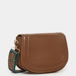 Styli Brown Solid Sling Handbag-image-45