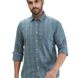 Parx Green Slim Fit Checks Shirt-picture-12
