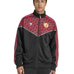 Adidas Black Loose Fit Printed Sports Jacket-image-82