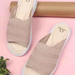 Carlton London Women's Beige Slides-picture-5