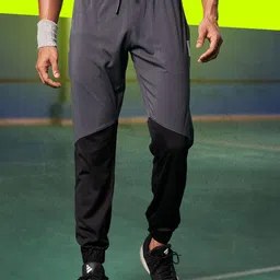 Fit Monkey Men Colourblocked Dry Fit Mid Rise Joggers-image-83