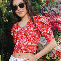 Sera Pink Printed Crop Top-picture-14