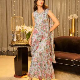 W Blue Printed Jumpsuit-image-59