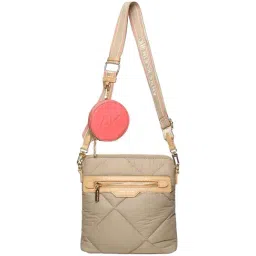 Anne Klein Beige Quilted Sling Handbag with Pouch-image-92