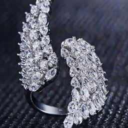 Peora American Diamond Studded White-Plated Finger Ring-26
