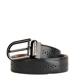 Louis Stitch Spanish Black & Brown Leather Reversible Belt For Men-image-57