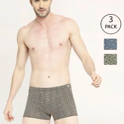 VIP Assorted Cotton Skinny Fit Printed Trunks - Pack Of 3-121