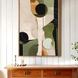 Art Street Multicolor Geometric Shapes Abstract Canvas Painting-10