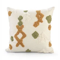 SASHAA WORLD Cream & Brown Abstract Square Cushion Covers-9