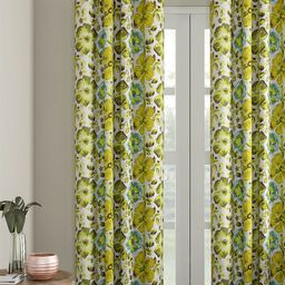 Soumya Green & Off-White Single Room Darkening Premium Cotton Long Door Curtain-11
