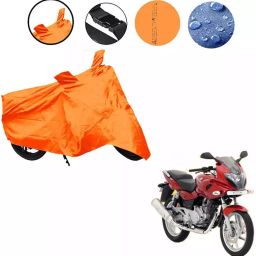 Auto Pearl Waterproof Two Wheeler Cover For Bajaj Pulsar 220 DTS-i (Orange)-83