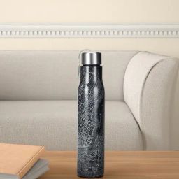Living Scapes by Pantaloons Black Steel Water Bottles (0.75 L)-11