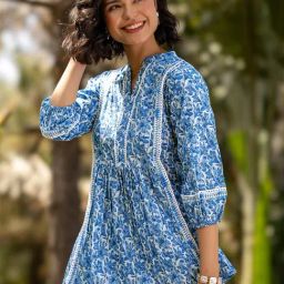Libas Blue Floral Kurti-picture-26
