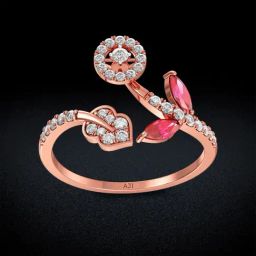 Joyalukkas 18k Gold Glitter Diamond Casual Ring for Women-image-67