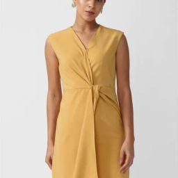 Van Heusen Yellow Shift Formal Dress-image-22