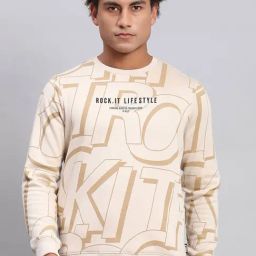 Rock.it Cream Regular Fit Printed Sweatshirt-image-40