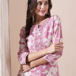 PRISCA Women Floral Printed Kurta-image-77
