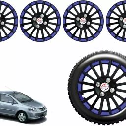 Auto Pearl CBB13 R14 35.56 cm (14 Inch) Press Type Wheel Hubcap with Retention Ring Glossy Black Blue Wheel Cover for Honda City ZX (Set of 4)-image-78