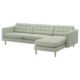 ikea landskrona 4-seat sofa, with chaise longue/Gunnared light green/wood-picture-8