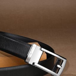 LOUIS STITCH Premium VT Leather Chrome Buckle Auto Lock Belt-image-92