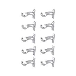 ALONE LOCKS Aluminium Curtain Rod Support for Door Windows Bracket Holder for 1 inch Rod (Pack of 10)-58