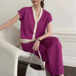 Alamode By Akanksha Pink Congo Knitted Co-ord Set-image-77