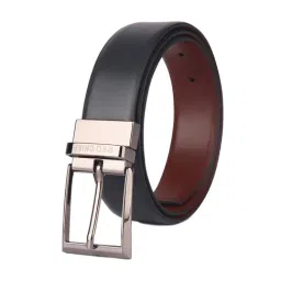 Red Chief Navy Blue & Tan Leather Reversible Formal Belt For Men-image-51