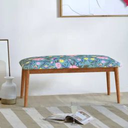 Chumbak Jodhpur Spring Bloom Floral Teal Blue Sheesham Wood Bench-image-13