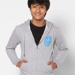 TeenTrums Boys Grey Textured Full Sleeves Hoodie-image-12