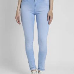 Spykar Light Blue Skinny Fit Mid Rise Jeans-image-99