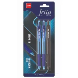 Cello Jetta Ball Pen Click Mechanism Closure Type Blue & Black Ink, 8907234015324 (Pack of 3)-31