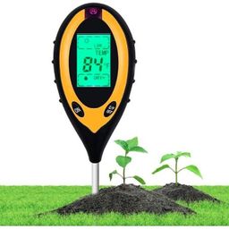 IONIX Soil Tester PH Meter, Digital Soil PH Meter 4 in 1 Moisture Gardening Water Soil Testing Machine with Sensor Prob, LCD Display for Sunlight Temperature, Home and Garden Plants image 1