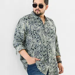 Snitch Men Plus Size Abstract Printed Casual Shirt-image-31