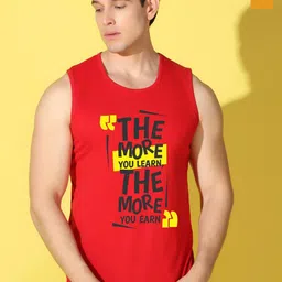 WOOSTRO Pack Of 2 Printed Combed Cotton Gym Vests VWS26(MORE RED)(RUN MUSTARD)-17