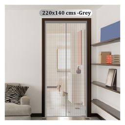 Classic Mosquito Net Magnetic Screen Fiberglass Mesh Curtain Patio Door With Full Frame Hook & Loop L 220 x B 140 cm - Grey-image-18